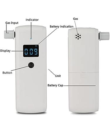 AirRadio AT188s Portable Breathalyzer with LCD Display - Fast Alcohol Tester with 10 Mouthpieces for Accurate Results - Buy Online on GoSupps.com