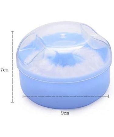 2PCS Powder Puff Sponge Box Empty Portable Baby Talcum Dispensor Soft Baby Shower Powder Puff Box (Blue+Pink) - Buy Online on GoSupps.com
