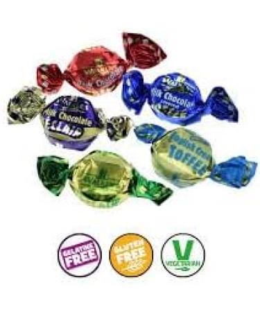 Walkers Toffee Sweets Assorted Flavours and Chocolate Eclairs x 200g Bundle with Silver Window Lid Refillable Tin - Buy Online on GoSupps.com