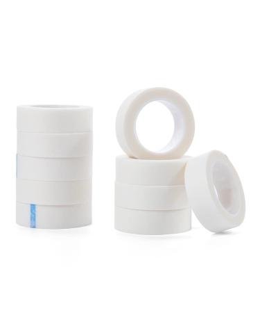 Lunamoon 10 rolls eyelash tape eyelash extension tape eyelash tape isolations micropore lash tape eyelash band for eyelash extensions (white10)