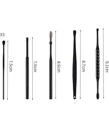 Black Reusable Massage Spiral Earpick Set | Dual-End Ear Wax Removal Tool | Effective Ear Care Solutions - Buy Online on GoSupps.com