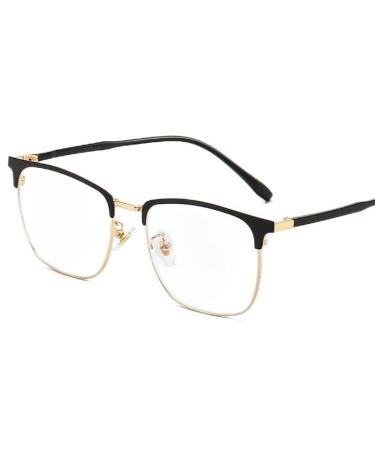 Fuqinqingoz Classic semi-frame reading glasses with glare protection new glasses computer reader blue light blocking flat light mirror (color: C2 size: +100) +100 C2