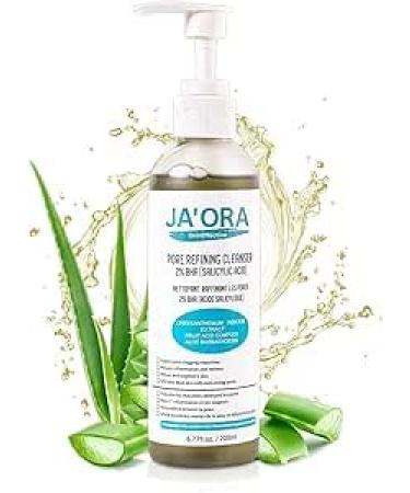JA'ORA Deep Detox Face Cleanser 2% Salicylic Acid + Aloe Vera Clear Pores Reduce Shine & Brighten Skin Clean Beauty for Oily & Sensitive Skin 200ml