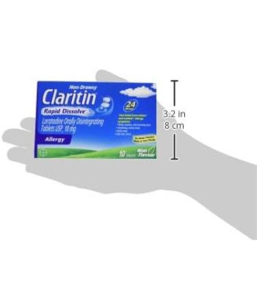 Claritin Rapid Dissolve Allergy Medicine 24-Hour Non-Drowsy Relief 10 mg 10 Tablets - Buy Online on GoSupps.com
