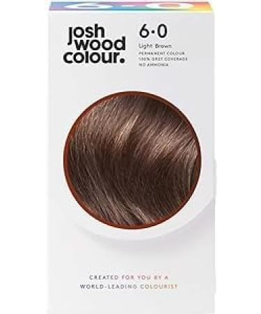 Josh Wood Permanent Colour 6.0 (Light Brown) Celebrity-approved ammonia-free - Leaves hair super shiny and hydrated with 100% grey coverage - Natural-looking and Vegan Light Brown (6.0)