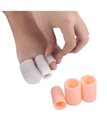 Fidgetfidget 1 pair of silicone toe sleeves gel toe cap cover Protection for corn blister's pain relief finger gel tube bunion care open skin S.