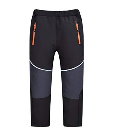 Hiheart Boys Girls Softshell Hiking Pants Waterproof Insulated Trousers 6-7 Black
