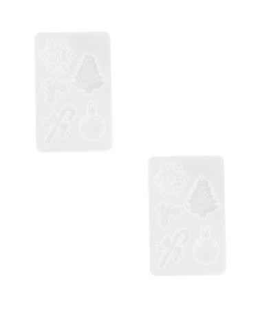 NUOBESTY 2pcs Tag Pendant Silicone Mold Silicone Earring Reverse Mould Key Chain Accessories White