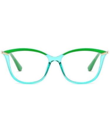 Fuqinqingoz Cat Eyes Anti-Blue Light Reading Glasses for Women | +350 Green Flat Light Mirror - Buy Online on GoSupps.com
