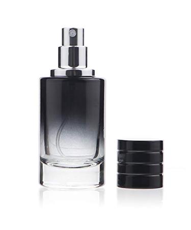 Z nitude Glassworks 50ml Glass Perfume Bottle Gradient Empty Cylindrical Bottle with Fine Mist Atomiser (Black)