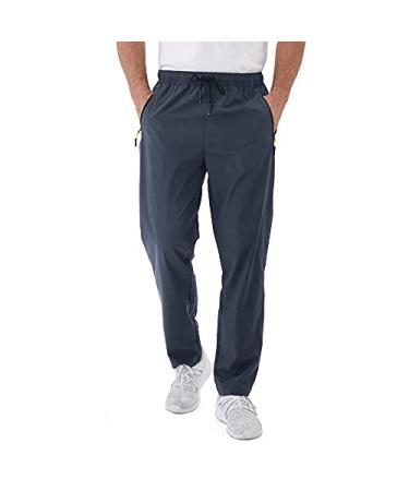 Rapoo Men's Sweatpants Zipper Pockets Lightweight Exercise Pants Running Workout Sports Large Coldgray