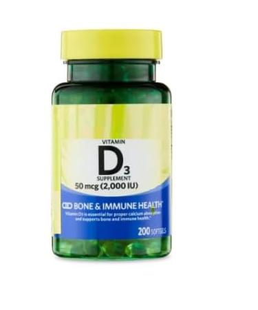 SEDLAV Vitamin D3 Supplement 50 Mcg (2 000 IU) 200 Count Capsule Format Designed