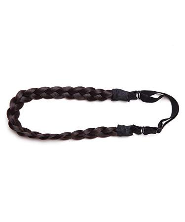 Fashionable Dark Brown Braided Hair Extension Headband - Thick Chunky Hair Accessories for Women - Buy Online on GoSupps.com