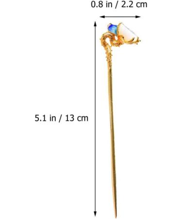 LALAFINA Hairpin Chinese Hair Sticks with Vintage Flower Hair Pin Womens Bridal Chinese Hair Accessories Vintage Hair Stick Hair Bun Pin Tiara Women's Jade Hair Clip Cloisonne - Buy Online on GoSupps.com