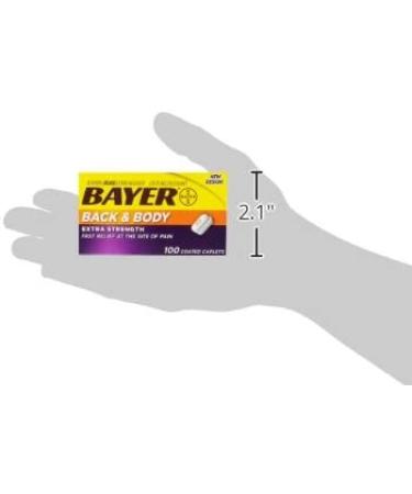 Bayer Back & Body Extra Strength Aspirin 500mg Coated Tablets with Caffeine - 100 Count for Fast Pain Relief - Buy Online on GoSupps.com