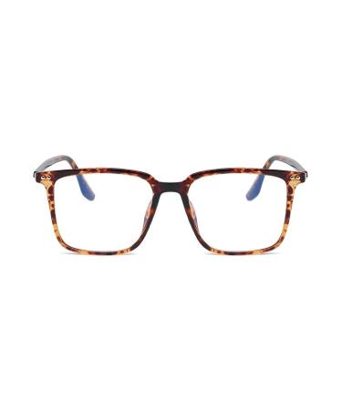 Anti Blue Light Clear Vision Reading Glasses Presbyopic Glasses Computer Readers Square Big Frame Flat Light Mirror (Color : Tortoiseshell Size : +250) +250 Tortoiseshell