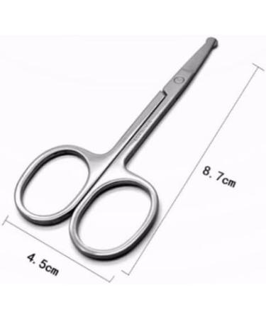 Facial Hair Scissors Solid Stainless Steel Scissors Round Safety Scissors for Eyebrows Eyelashes Nose Hair Ear Hair Mustache Trimming Facial Hair Scissors - Buy Online on GoSupps.com