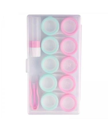 Milageto 5x 5 pair of contact lens container container soak the storage box no expiry portable two -tone cap contact lens holder for trips for travel