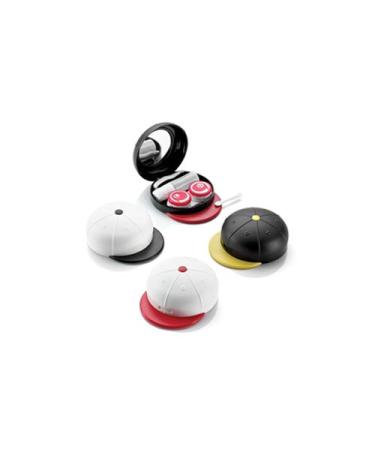 Contact lens storage box BASECAP / CAP for all types of contact lenses white-black