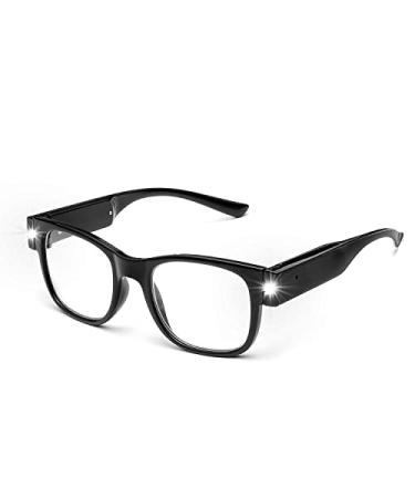 OKH reading glasses with light bright LED readers rechargeable USB reading glasses for men and women square glasses black 2.5 x
