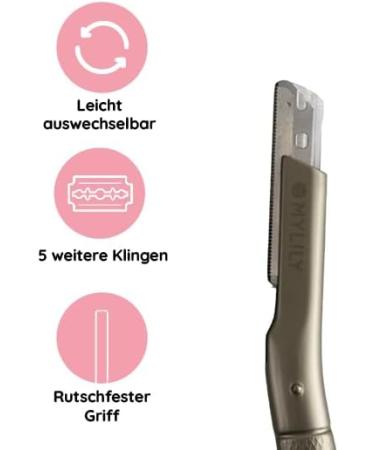 Mylily Eyebrow Razor - Silver Facial Razor for Women | Dermaplaning & Eyebrow Knife | Perfect Face Razor for Effortless Grooming - Buy Online on GoSupps.com