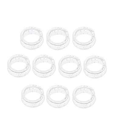 Jojomis 2 x 10pcs Soft Rubber Scissors Finger Rings Grips for Salon Hairdressing White
