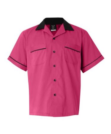 Hilton HP2244 - GM Legend Bowling Shirt Medium Pink/ Black