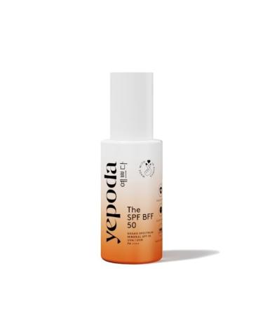 Yepoda Tinted Sunscreen - The SPF BFF Day Cream with Sun Protection Factor (SPF 50) Mineral Zinc Sunscreen with Moisturizing Aloe Vera and Hyaluronic Acid (50 ml)