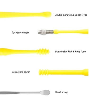 Portable Reusable Ear Pick Cleanser - Yellow Earwax Removal Tool | Spring Spoon Design | ABS Ear Cleaner for Ear Cleaning and Wax Removal - Buy Online on GoSupps.com