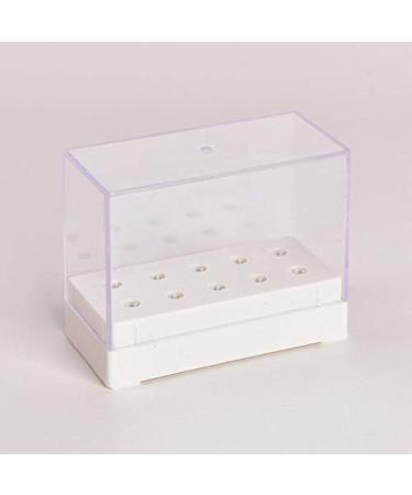 1PCS Nail Drill Bit Holder 10Holes White Bits Holder Exhibition Displayer Nail Drill Bit Holder Professional Manicure Tools - (Color: White)