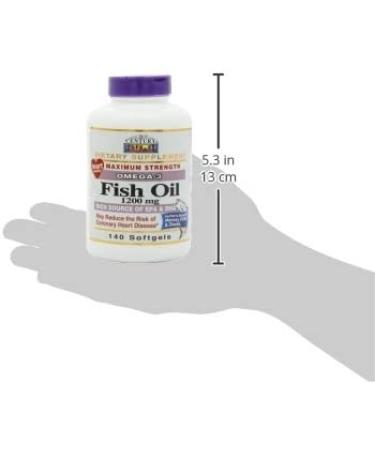 Buy 21st Century Fish Oil 1200 mg - 140 Softgels | Premium Omega-3 Supplement - Buy Online on GoSupps.com