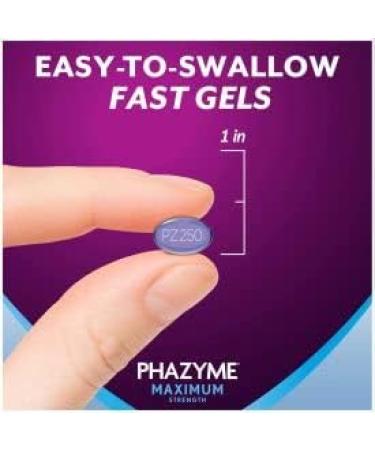 Phazyme Maximum Strength Gas and Bloating Relief | 250 mg Simethicone | 36 Fast GELS | Pack of 3 36 Count (Pack of 3) - Buy Online on GoSupps.com