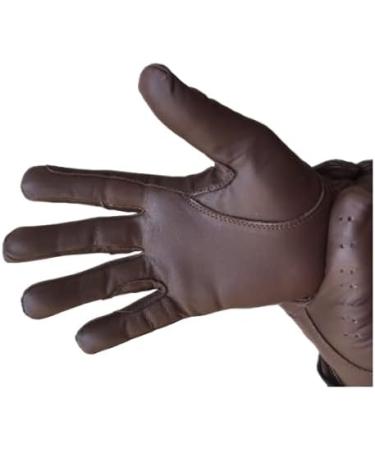 Women's Equestrian Gloves: 100% Real Leather Horse Riding Gloves in Brown, Beige, Tan & Black - Medium Dark Brown - Buy Online on GoSupps.com