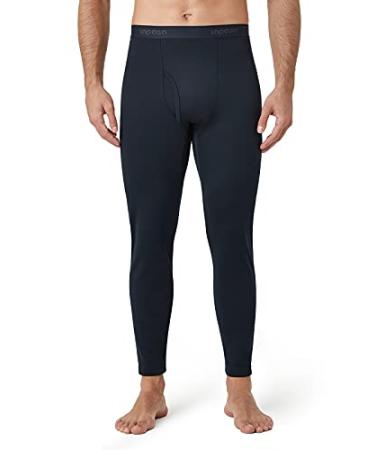 LAPASA Men's Thermal Underwear Bottom Fleece Lined Long Johns Warm Base Layer Pants Light/Mid/Heavy Weight M10 Heavyweight(1 Bottom) Small Navy Blue 1 Pack