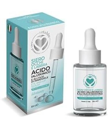 Eye and Lip Serum with Hyaluronic Acid and Almond Oil for Dry Skin 30 ml (Fl Oz 1.0) 1 unit - Made in Italy italian import .