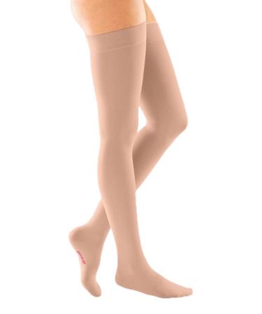 Medi - Medive Forte compression stockings Schenkelhoch |Medical compression stockings CCL 3 for women and men |Compression stockings class 3 |Size VI - Open tip |Caramel