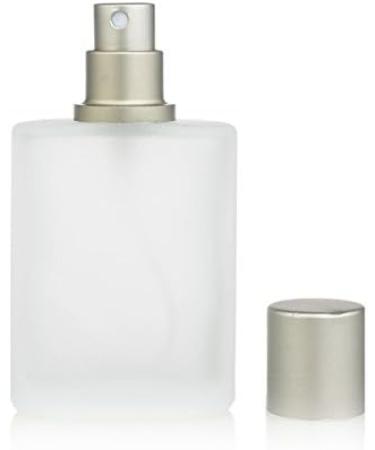Enslz 50 ml Refillable Frosted Glass Bottle with Lid - Silver | Perfect for Travel & DIY - Buy Online on GoSupps.com