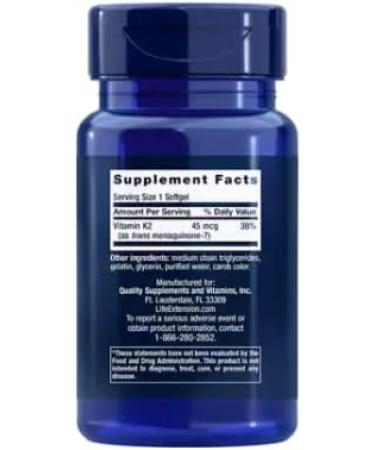 Low-Dose Vitamin K2 Menaquinone-7 90 Softgels - Pack of 2 - Buy Online on GoSupps.com
