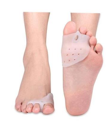 Silicone Bunion Corrector Toe Separators - Straighten Overlapping Toes Hammer Toe Callus Blister - Day/Night Use - Gel Pads for Toe Alignment - 1 Pair