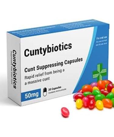 Cuntybiotics Prank Pill Box with Jelly Beans - Funny Gag Gift for Men & Women | Secret Santa & Dad Birthday Present - Buy Online on GoSupps.com