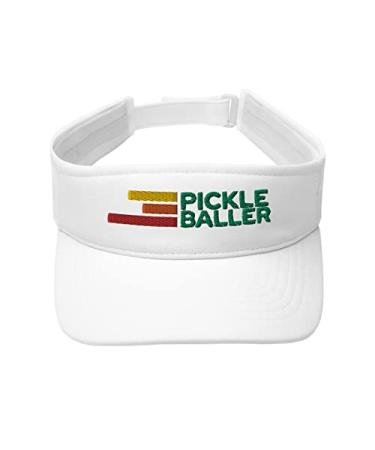 Super Fly Goods Retro Pickleball Visor - Great for Pickleball Gifts & Pickleball - Adjustable Size - Visor for Men and Women White