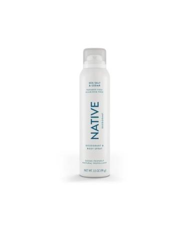 Native Deodorant & Body Spray - Sea Salt & Cedar Aluminum-Free Unisex 3.5 oz - Best Natural Deodorant for Women & Men - Buy Online on GoSupps.com