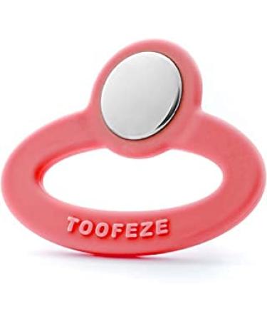 Toofeze Ice Cold Baby Teether Toy   Fast Pain Relief   All Natural Silicone and Stainless   Ages 3 mos+ (Coral Pink)