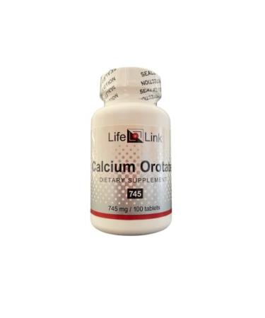 LifeLink's Calcium Orotate | 745 mg x 100 Tablets | Bone Health Cardiovascular Support | Gluten Free & Non-GMO | Made in The USA