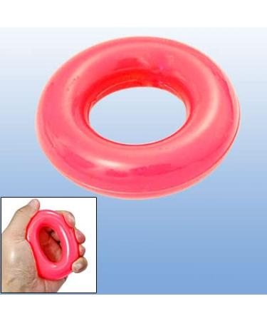 Ruilogod Soft Plastic Round Massage Finger Hand Ring Grip Orange Red