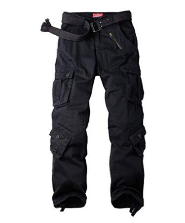 AKARMY Womens Cargo Pants with Pockets Outdoor Casual Ripstop Camo Military Combat Construction Work Pants 12 Black-1