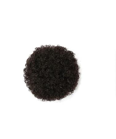 Hairpiece hair afro puff bun synthetic large size curly chignon for black Women with right string and clips in Wig size Q9-mediumsize-1b