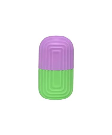 H&J Ice Cube Roller Massager for Face Eyes and Neck Naturally Conditioning and Skin Care De-Puff Eye Bags Reduce Migraine Pain Reusable Massage Silicone Ice Mold BPA Free (Purple and Green)