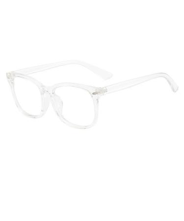 Blue Light Blocking Sturdy Computer Readers Eyewear Reading Glasses Clear Vision Flat Light Mirror for Women/Men +350 Transparency