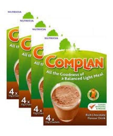 4 x Complan Rich Chocolate Flavour Drink 4 x 57g Sachets